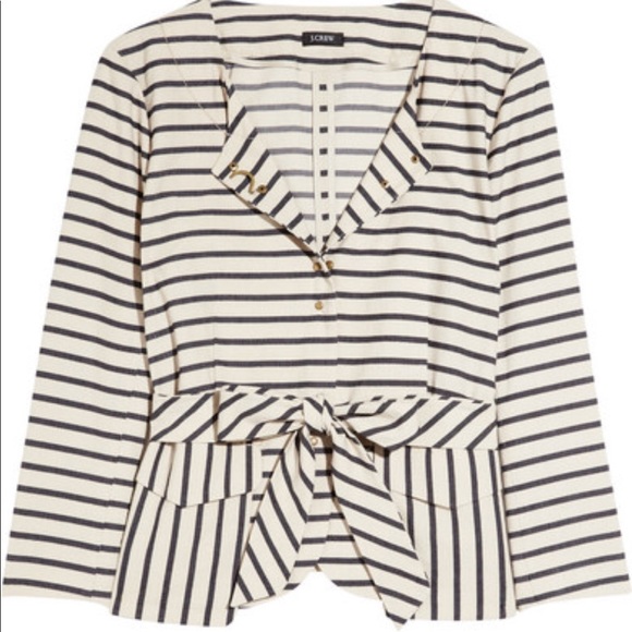 J.Crew Elsa Striped Cotton Jacket - Picture 2 of 3